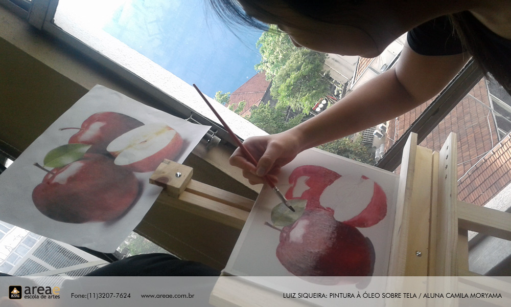 Arte de alunos do curso de pintura a &oacute;leo sobre tela.