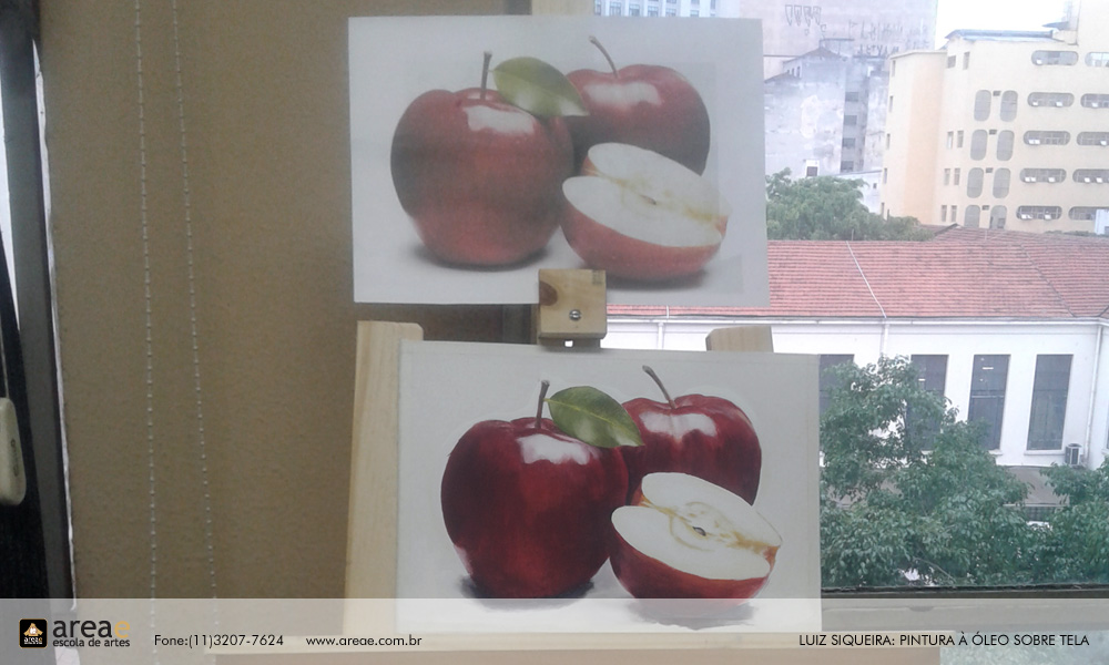 Arte de alunos do curso de pintura a &oacute;leo sobre tela.