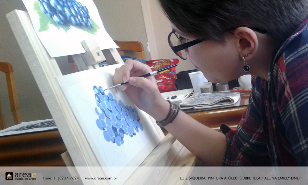 Arte de alunos do curso de pintura a &oacute;leo sobre tela.