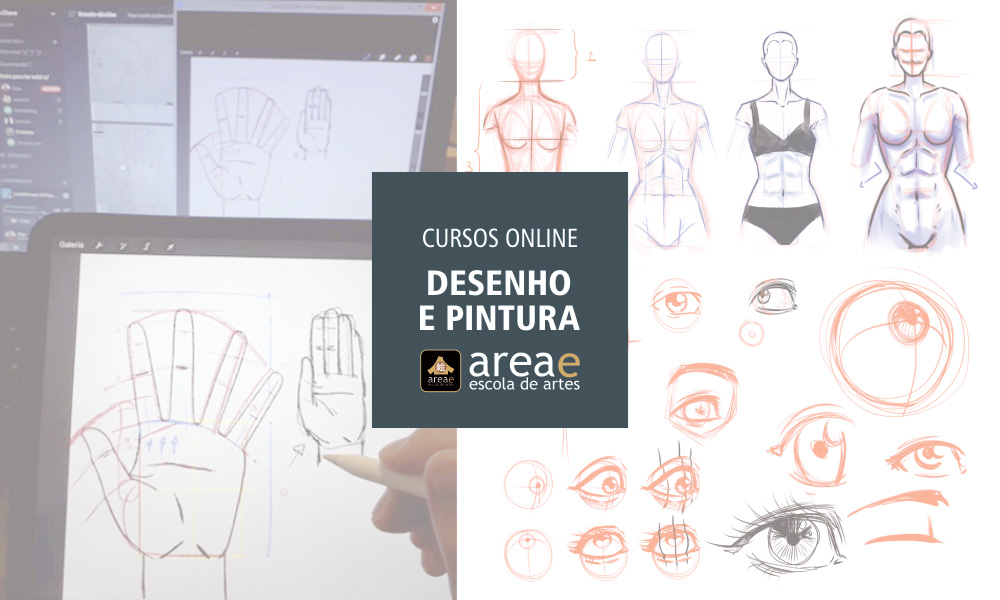 Cursos online de desenho e pintura.